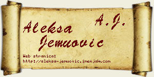 Aleksa Jemuović vizit kartica